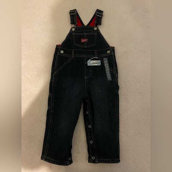 Vintage Old Navy Baby fleece lined denim overalls 18-24 mo. NWT - Picture 1 of 6